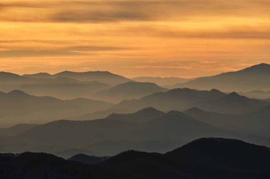 Blue Ridge Parkway Overlook at Sunset