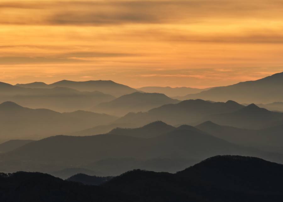 Blue Ridge Parkway Overlook at Sunset