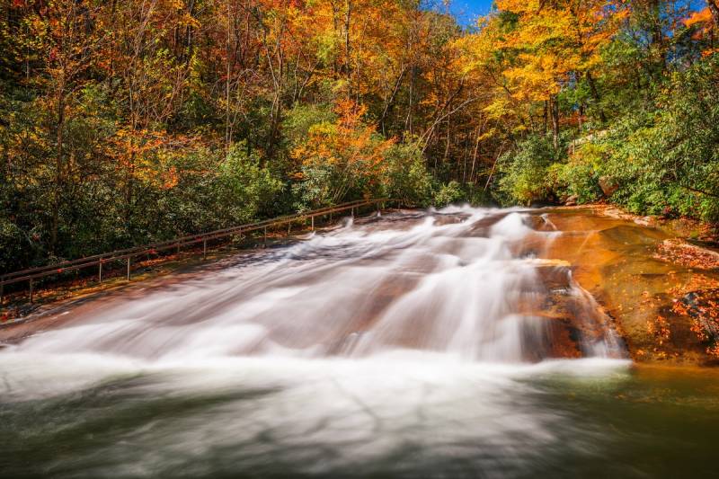 sliding rock falls