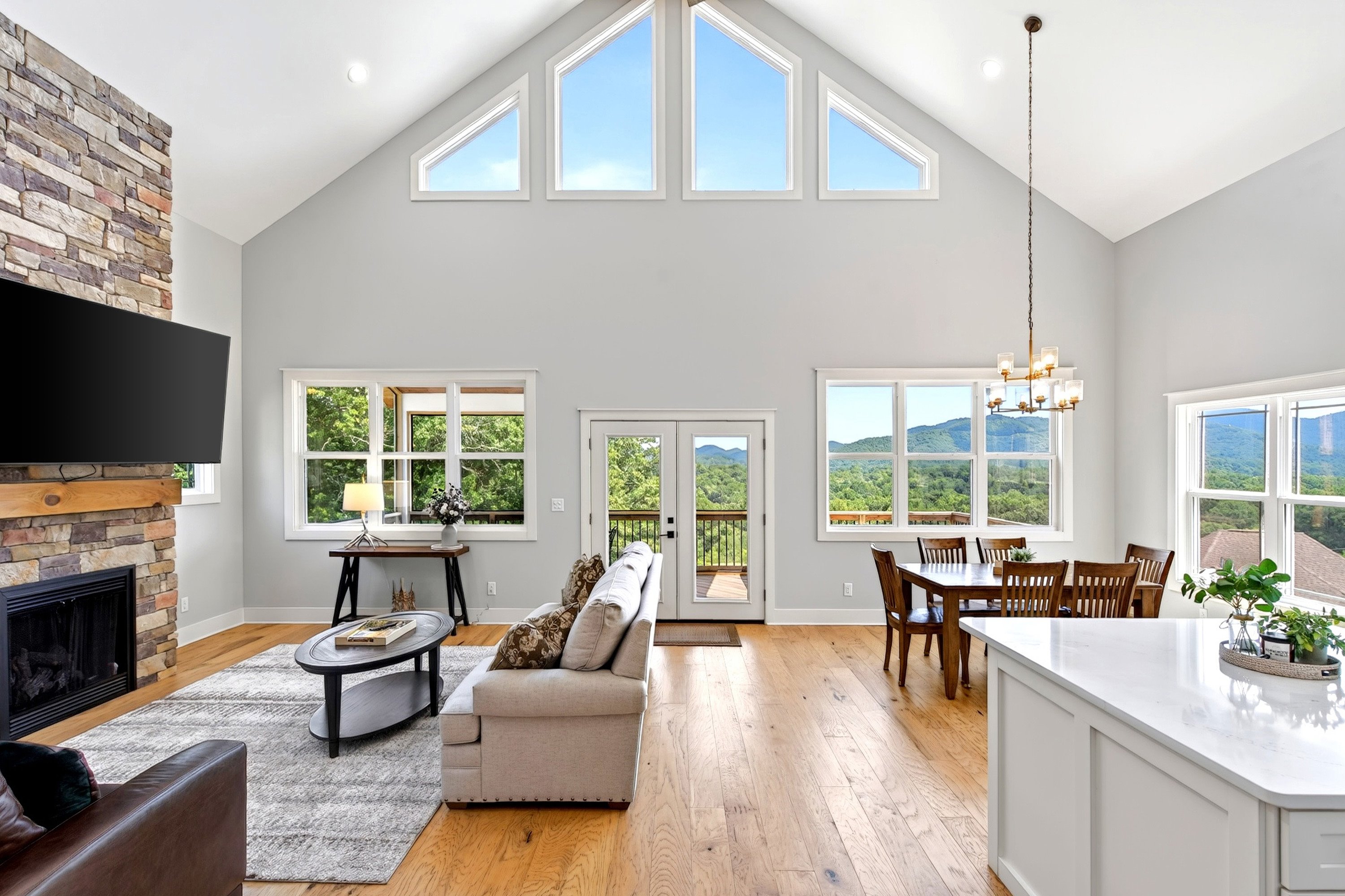 Modern vacation rental with mountain views
