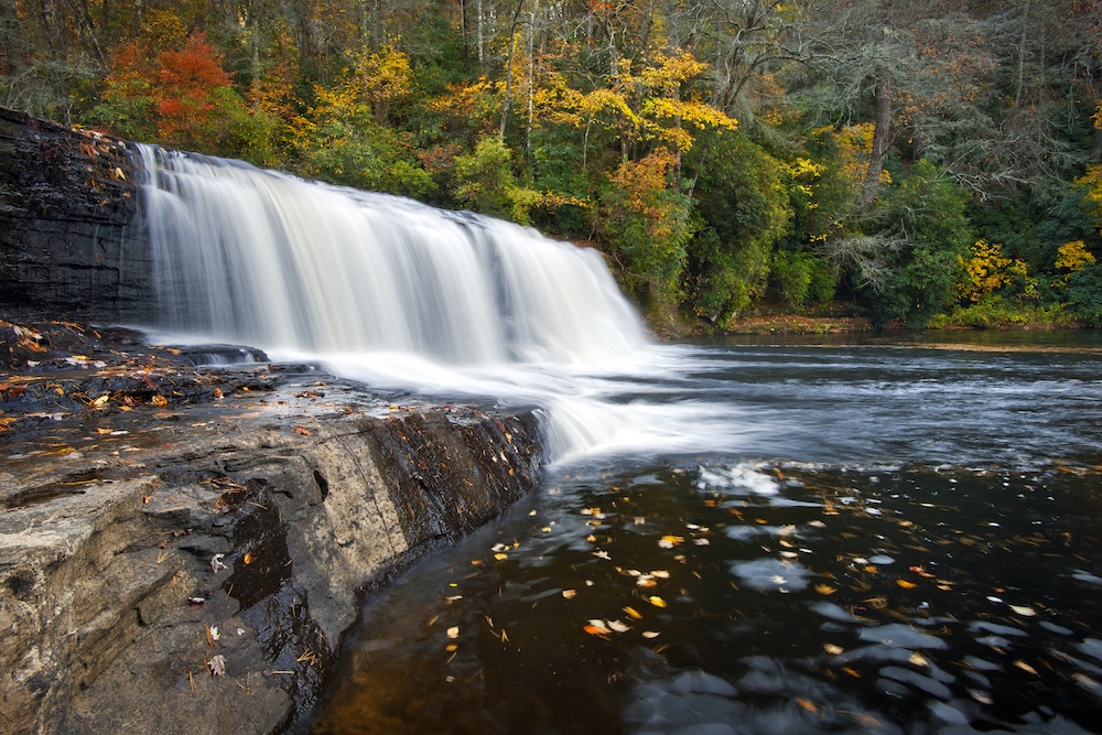 asheville fall foliage waterfall