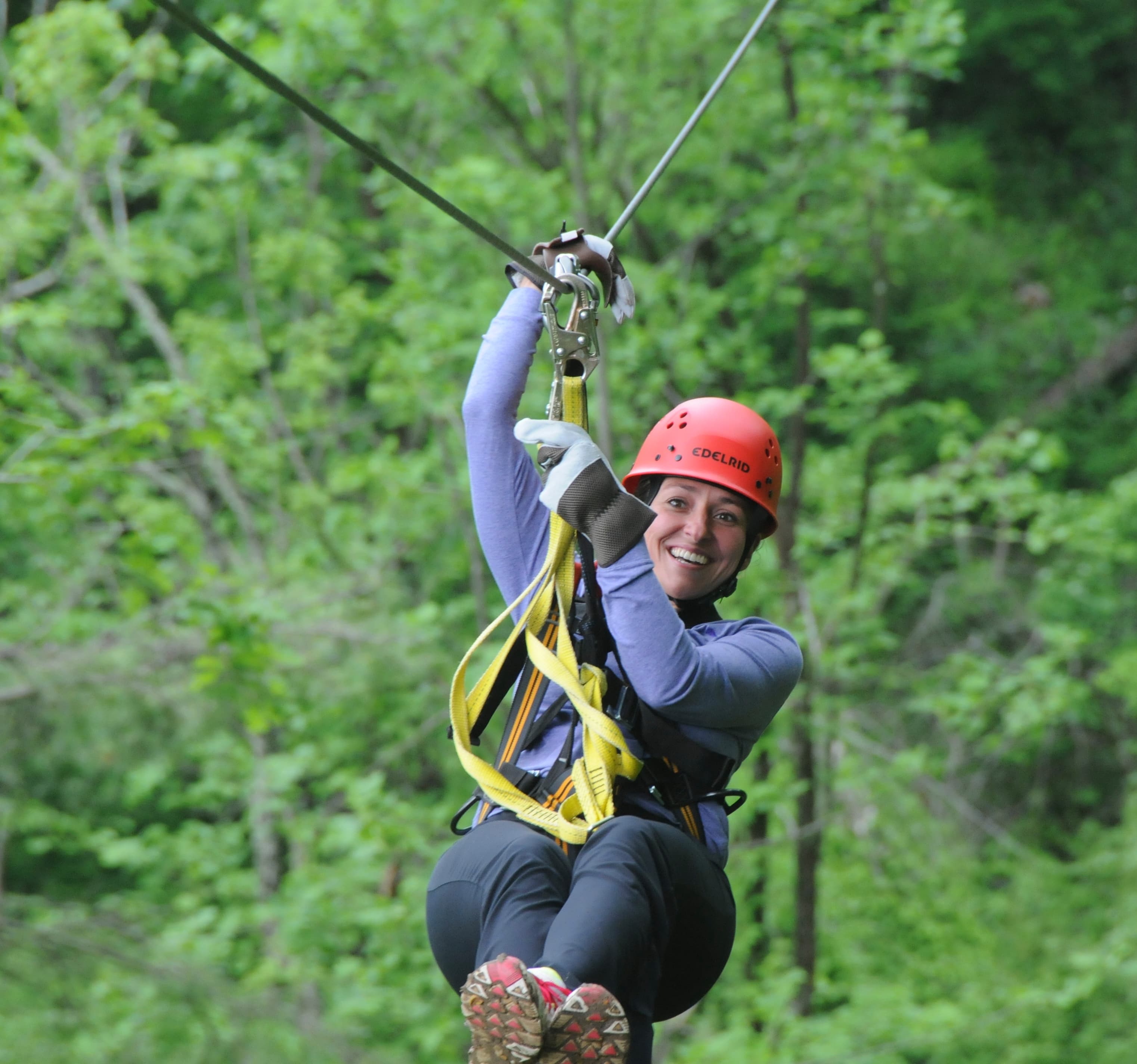 traveler ziplining in Asheville, NC